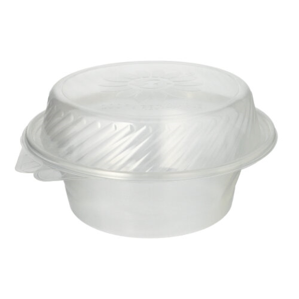 25 Feinkost- und Salatschalen mit Klappdeckel PP rund 1400 ml 11 cm x 22 cm x 21,5 cm