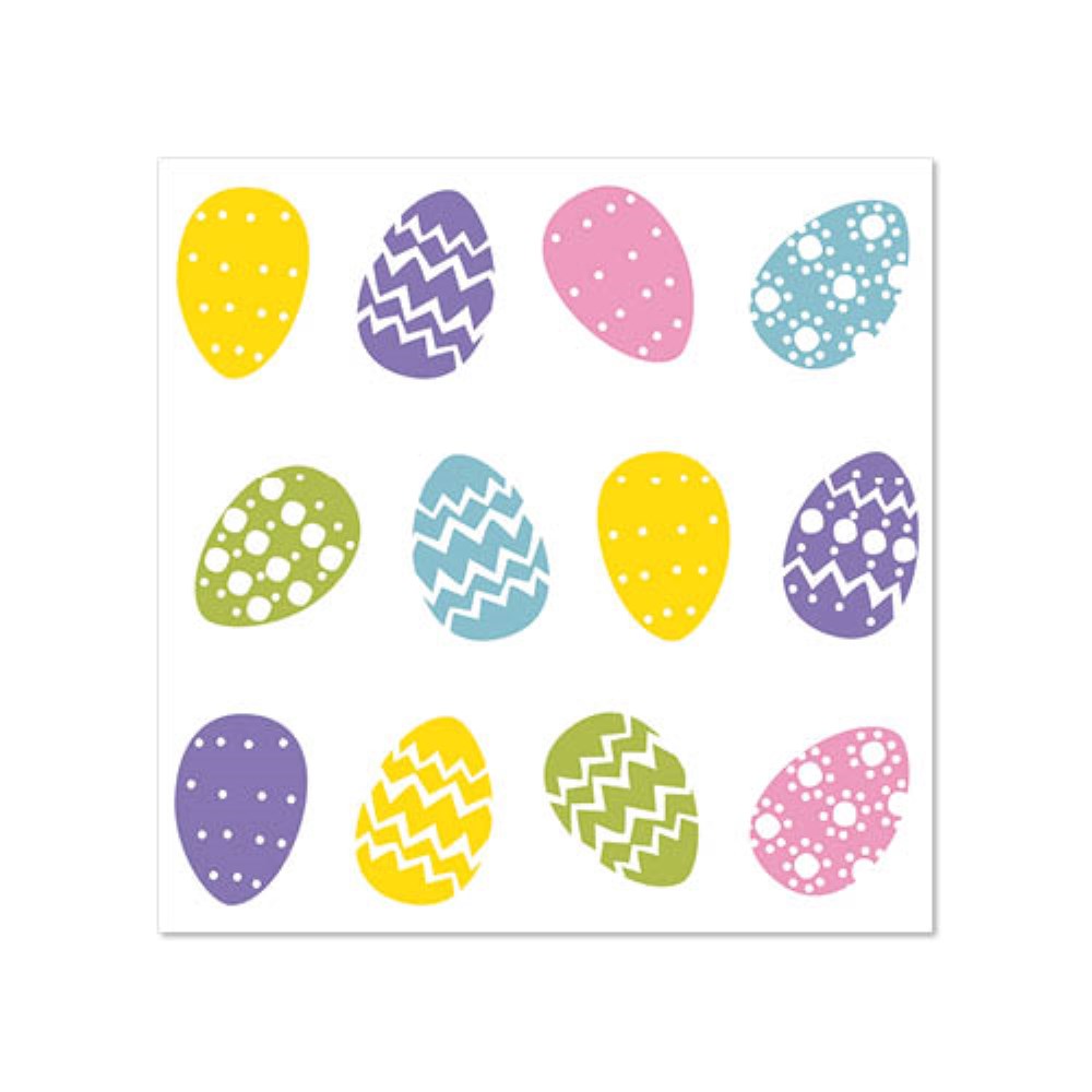 50 Servietten, 3-lagig 1/4-Falz 25 cm x 25 cm "Coloured Eggs"