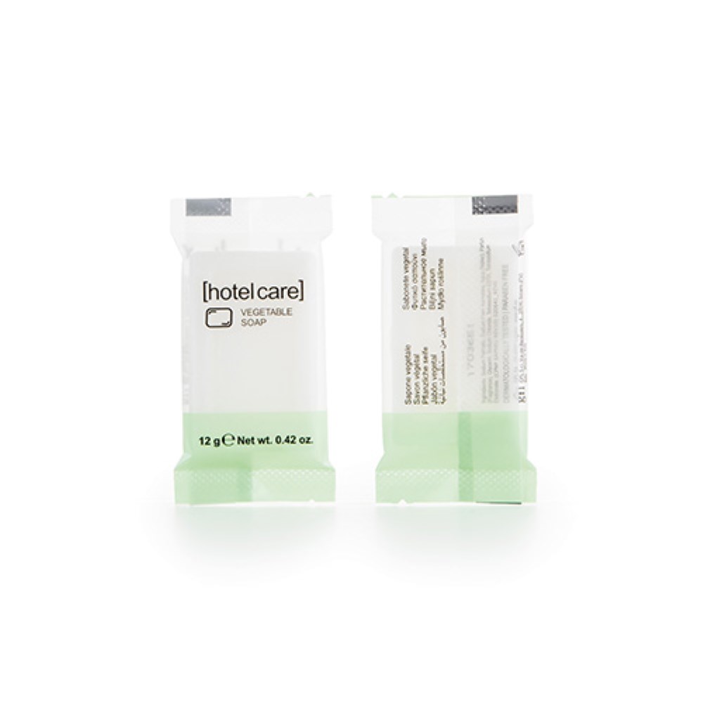 150 Seifen "Hotel Care" eckig 8 mm x 52 mm x 33 mm "pflanzlich" im Flow Pack