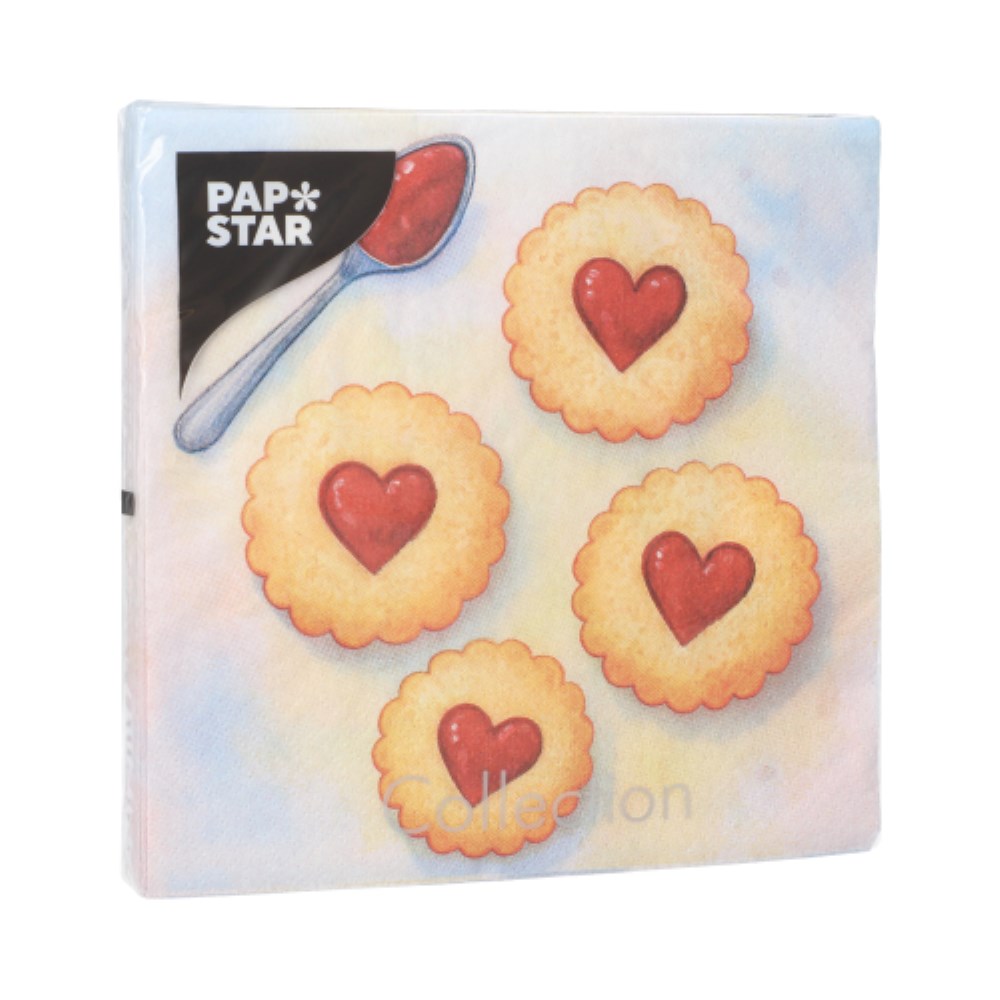 20 Servietten, 3-lagig 1/4-Falz 33 cm x 33 cm "Lovely Baking"