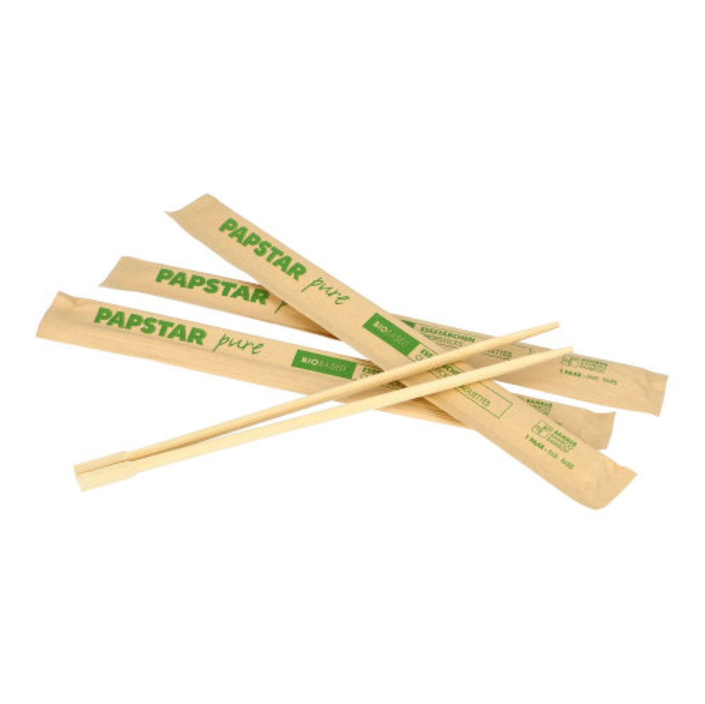 50 Paar Essstäbchen Bambus "ASIA" 23 cm einzeln gehüllt