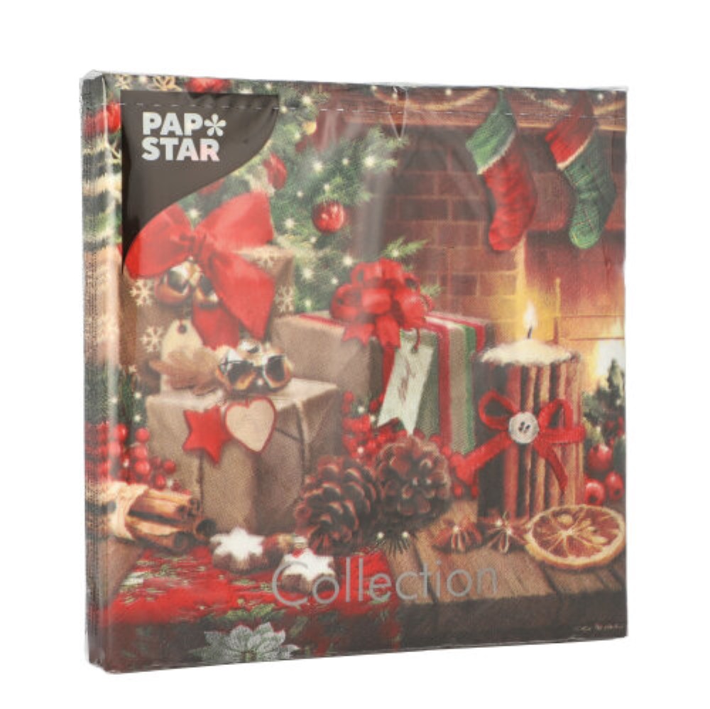 20 Servietten, 3-lagig 1/4-Falz 33 cm x 33 cm "Cozy Christmas"