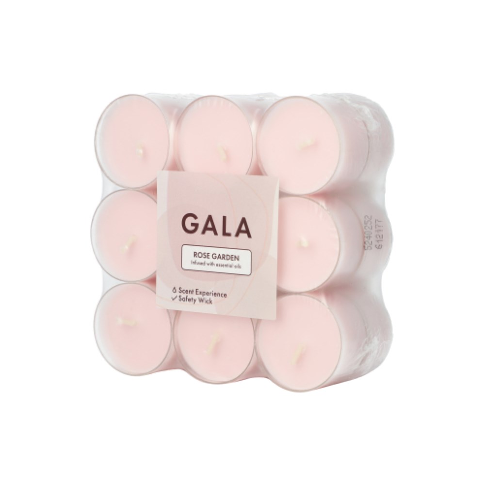 18 "GALA" Duftlichte Ø 38 mm · 24 mm rose - Rose Garden in Polycarbonathülle