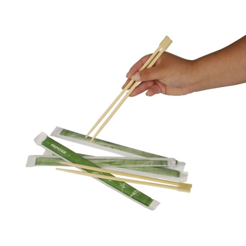 50 Paar Essstäbchen Bambus "ASIA" 23 cm einzeln gehüllt