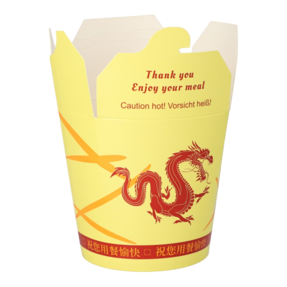50 Snackboxen "ASIA" rund 900 ml 11,2 cm x 11 cm x 9,5 cm "Dragon"