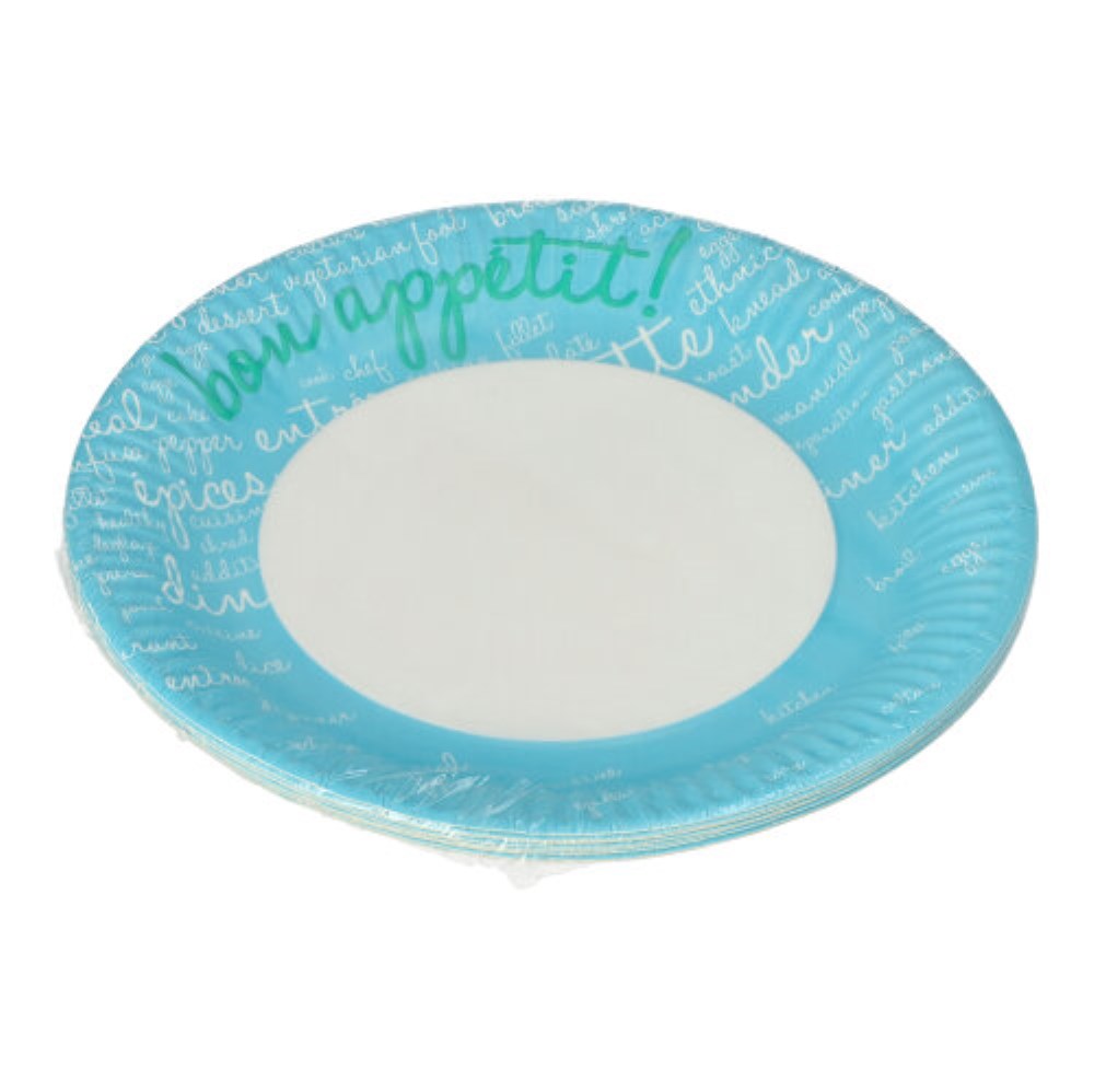 10 Teller, Pappe rund Ø 23 cm blau "Table Pleasures"