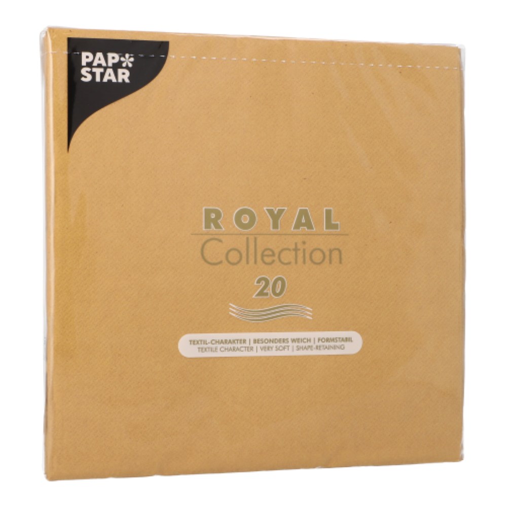 20 Servietten "ROYAL Collection" 1/4-Falz 40 cm x 40 cm mustard