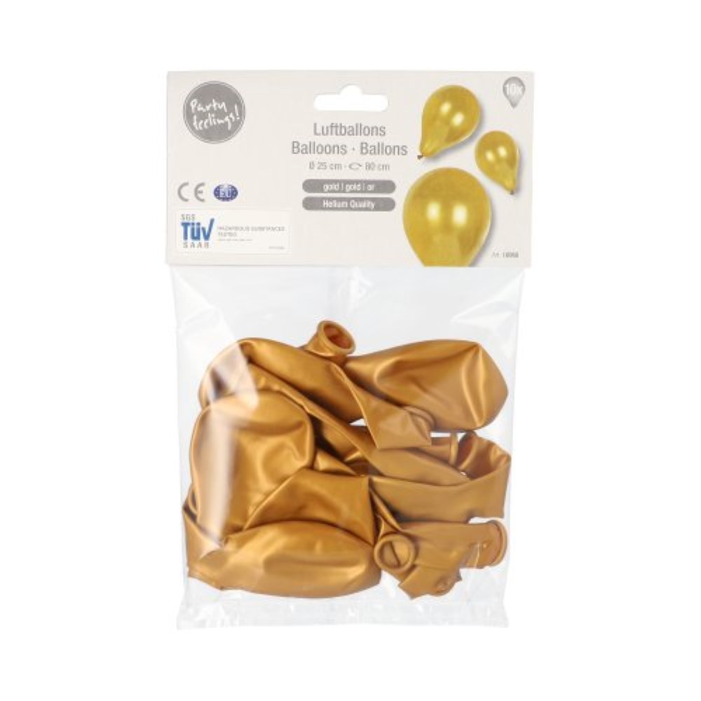 10 Luftballons Ø 25 cm gold
