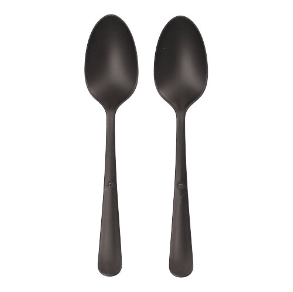 100 "Circulware" Mehrweg-Löffel PP-MF 19 cm schwarz "Gaia" extra stabil, in Spenderbox