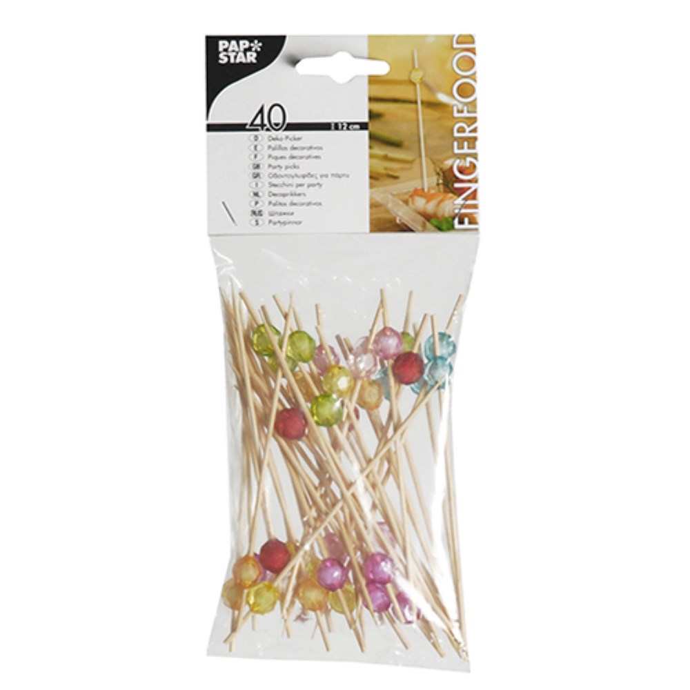40 Fingerfood - Picker 12 cm farbig sortiert "Pearl"