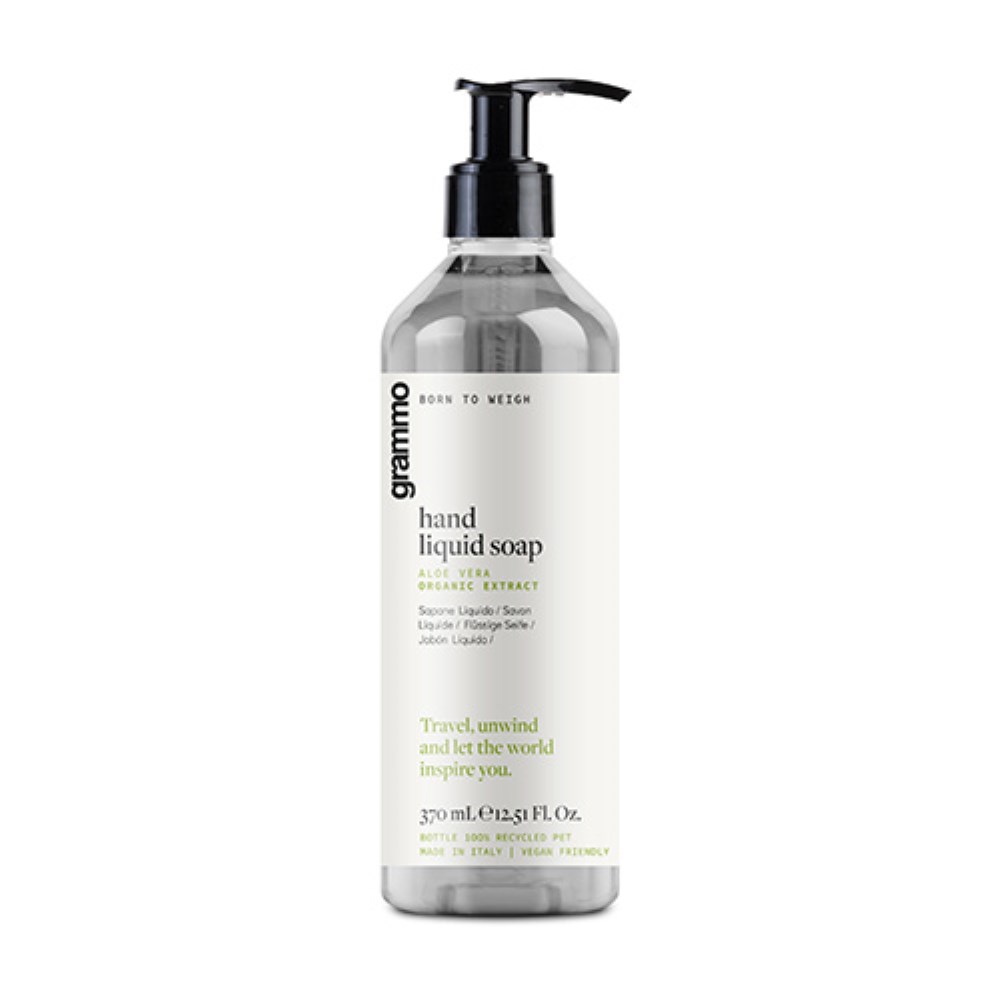 Flüssigseife 370 ml "grammo" mit biologischem Aloe Vera-Extrakt im Pumpspender Flüssigseife 370 ml "grammo" mit biologischem Aloe Vera-Extrakt im Pumpspender