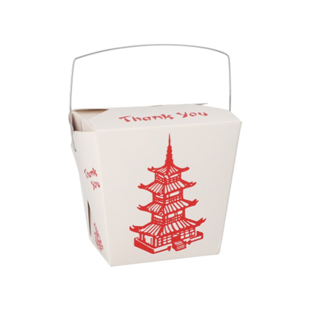 30 Snackboxen mit Henkel "ASIA" eckig 770 ml 10,3 cm x 8 cm x 6,6 cm "Temple"