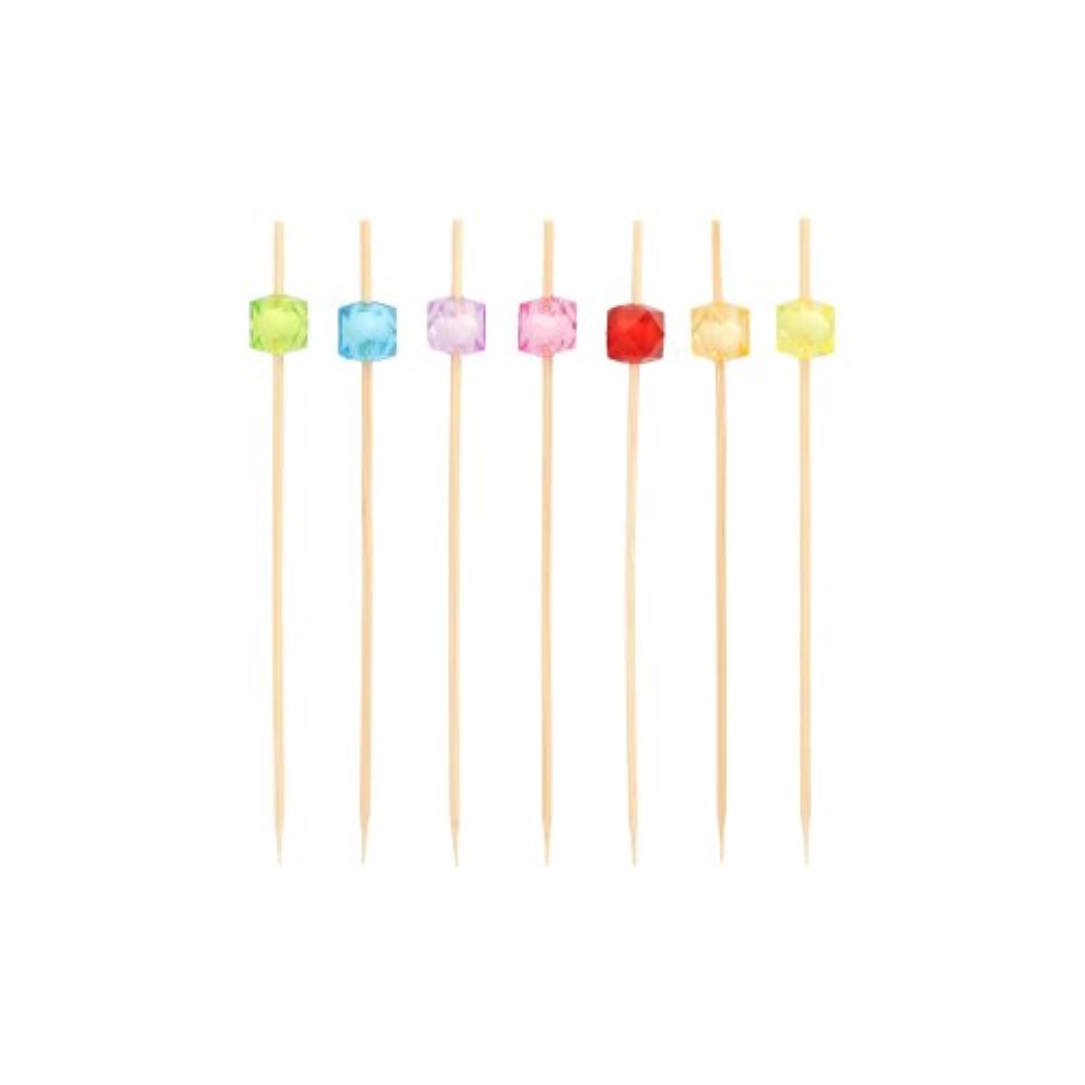 100 Fingerfood - Picker 12 cm farbig sortiert "Square"