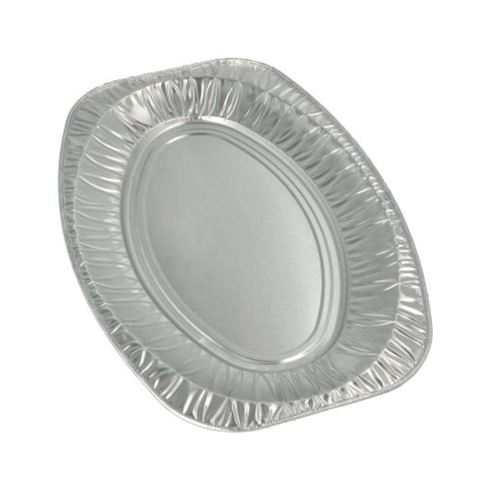 10 Servierplatten, Alu oval 43 cm x 29 cm