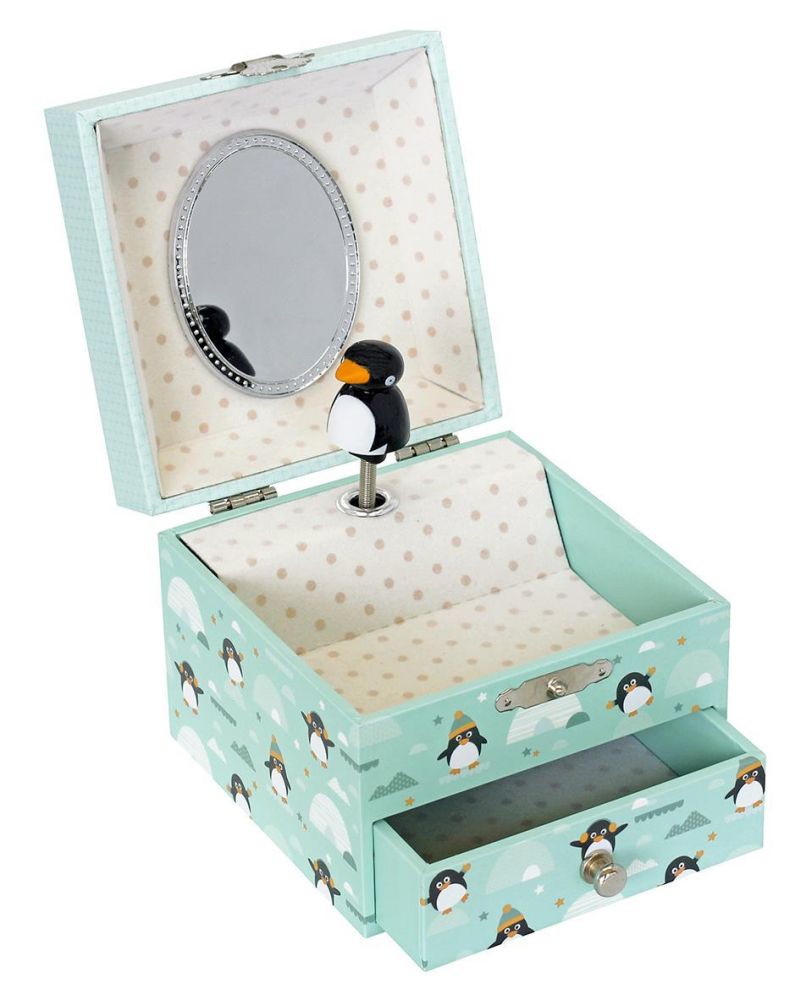 Phosphoreszierende Spieldose Penguin - Leuchtet in der Nacht