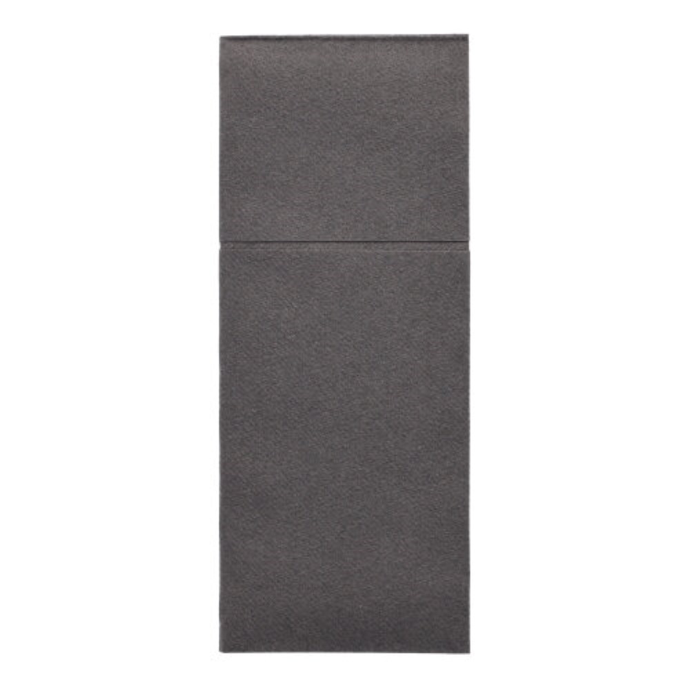 100 Bestecktaschen, Airlaid 40 cm x 48 cm anthrazit "Premium" mit Besteckfalz