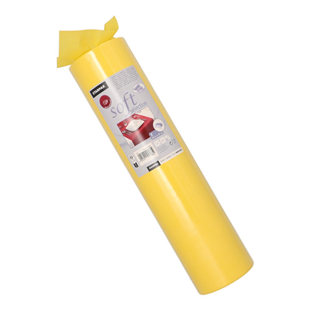 Tischläufer, stoffähnlich, Vlies "soft selection" 24 m x 40 cm gelb Tischläufer, stoffähnlich, Vlies "soft selection" 24 m x 40 cm gelb