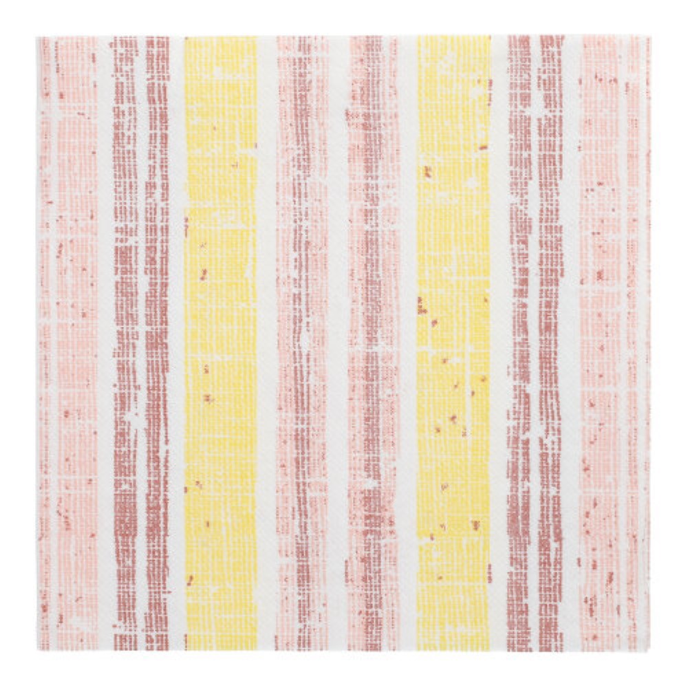 50 Servietten "ROYAL Collection" 1/4-Falz 40 cm x 40 cm gelb "Stripes"
