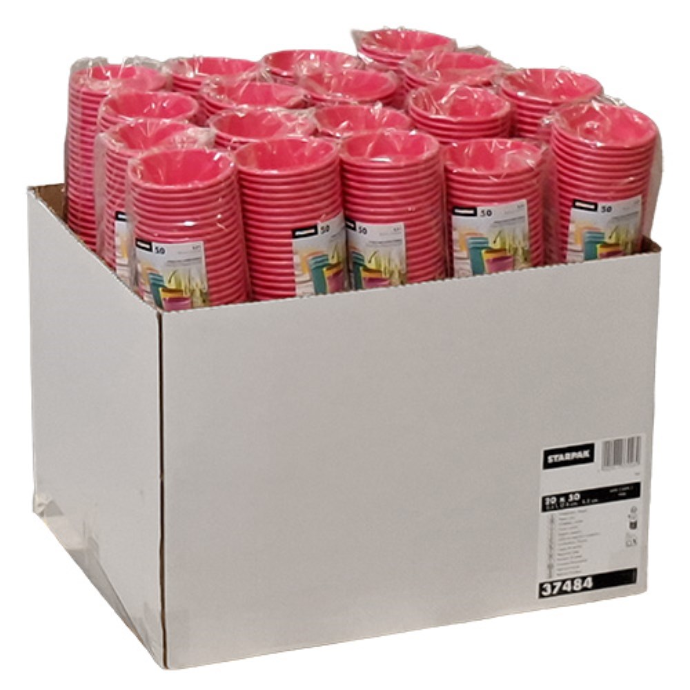 50 Trinkbecher, Pappe "To Go" 0,2 l Ø 8 cm · 9,2 cm pink