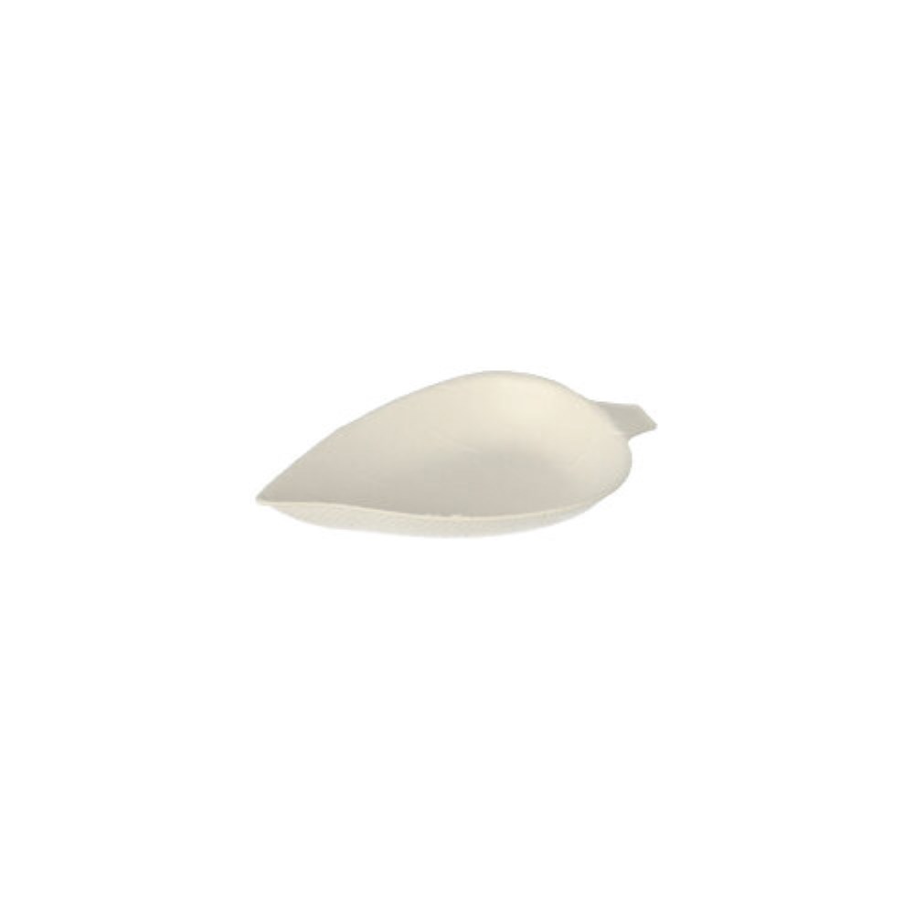 12 Fingerfood - Teller, Zuckerrohr "pure" 1,2 cm x 6 cm x 8 cm weiss "Leaf"