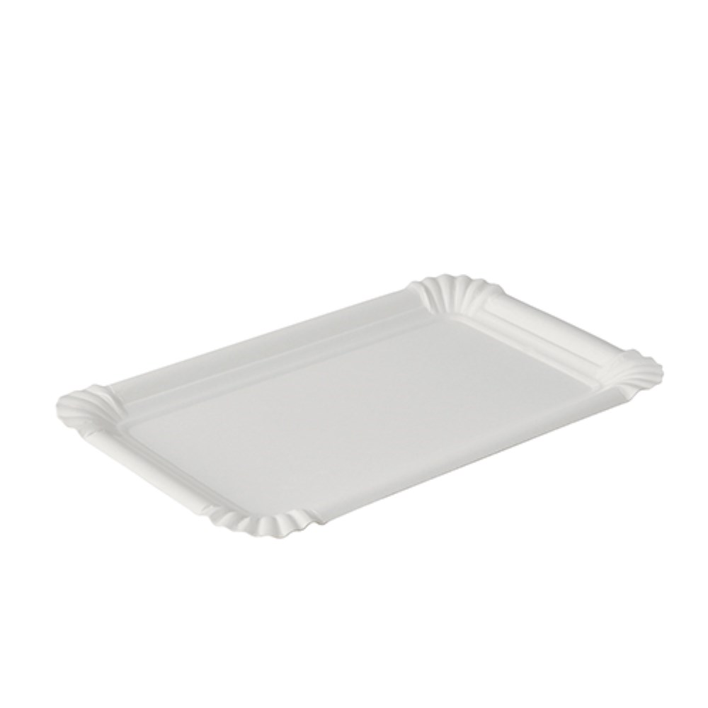 250 Teller, Pappe "pure" eckig 11 cm x 17,5 cm weiss