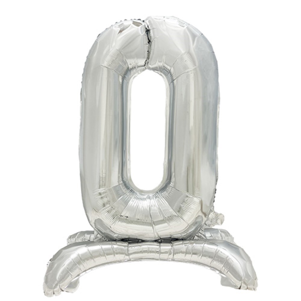 Folienluftballon 73 cm silber "0" stehend