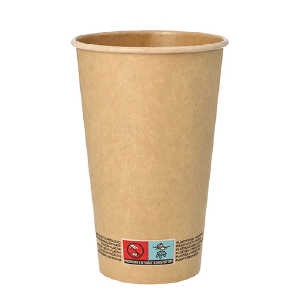 50 Trinkbecher, Pappe 0,4 l Ø 9 cm · 13,9 cm braun