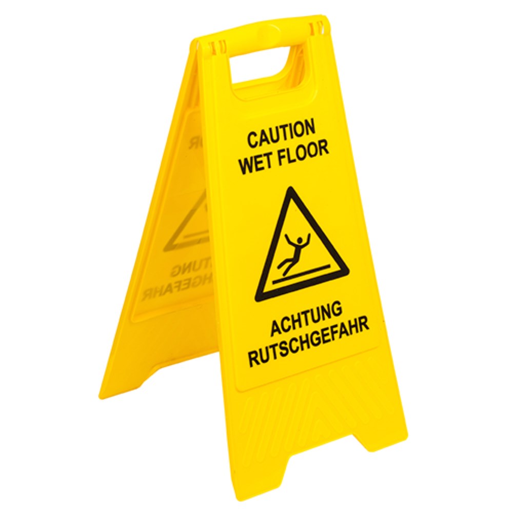 Warnschild "Achtung Rutschgefahr" 62 cm x 30,5 cm x 2,8 cm gelb Warnschild "Achtung Rutschgefahr" 62 cm x 30,5 cm x 2,8 cm gelb