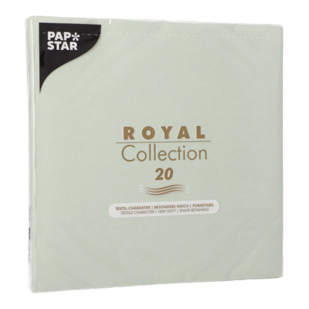 20 Servietten "ROYAL Collection" 1/4-Falz 40 cm x 40 cm jadegrün