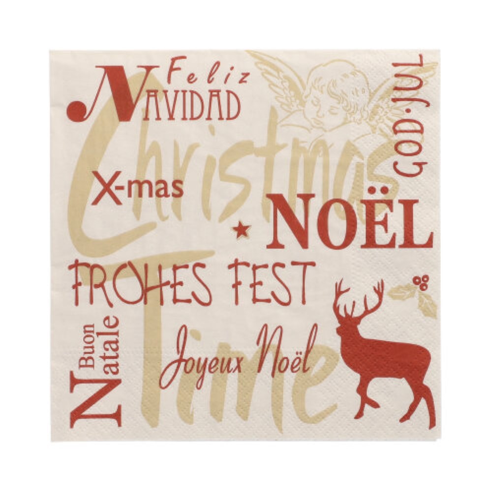 20 Servietten, 3-lagig 1/4-Falz 33 cm x 33 cm "Christmas Time"