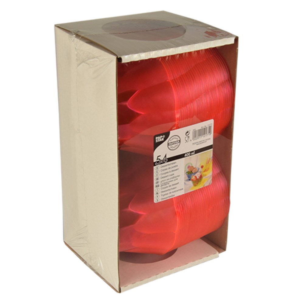 54 Eis- und Dessertschalen, PS 400 ml Ø 12 cm · 7 cm pink