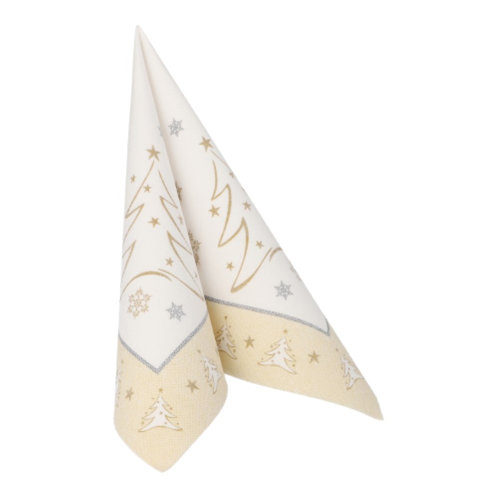 50 Servietten "ROYAL Collection" 1/4-Falz 40 cm x 40 cm gold "X-Mas Elegance"