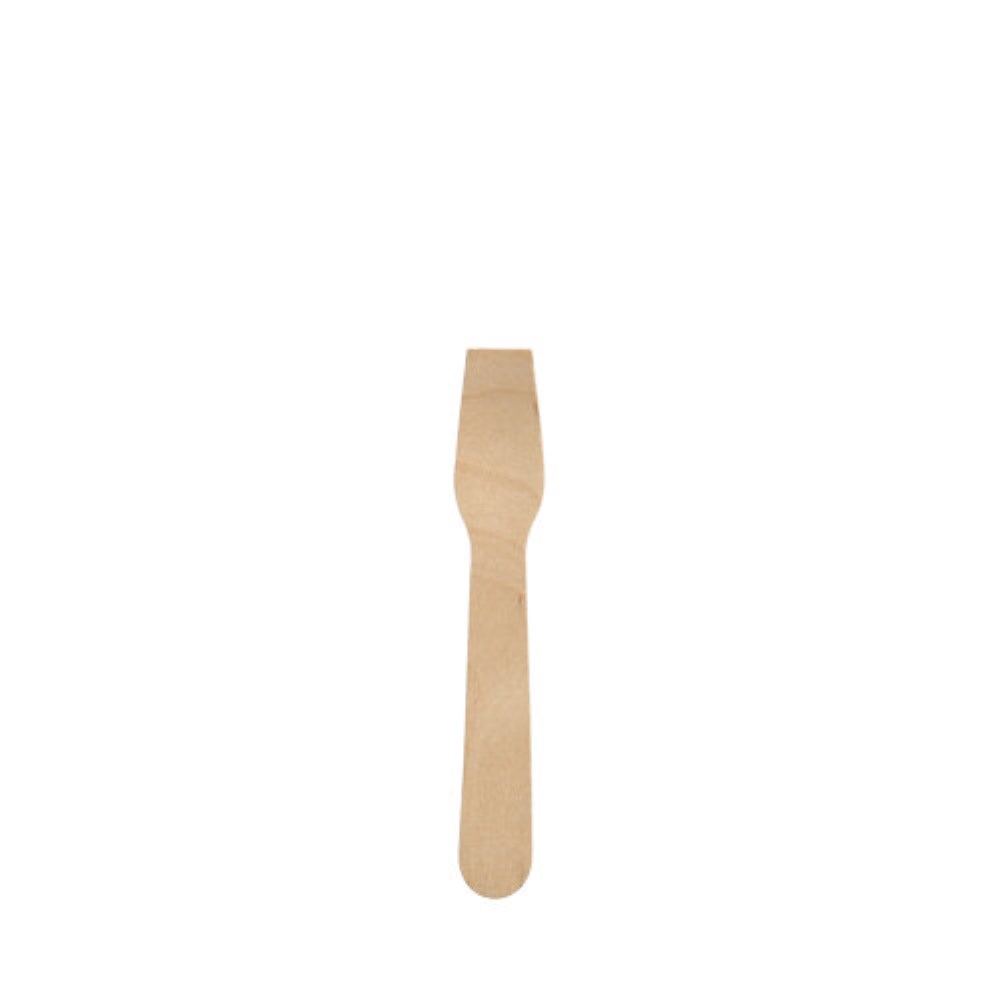 100 Eislöffel Holz, gewachst 9,4 cm