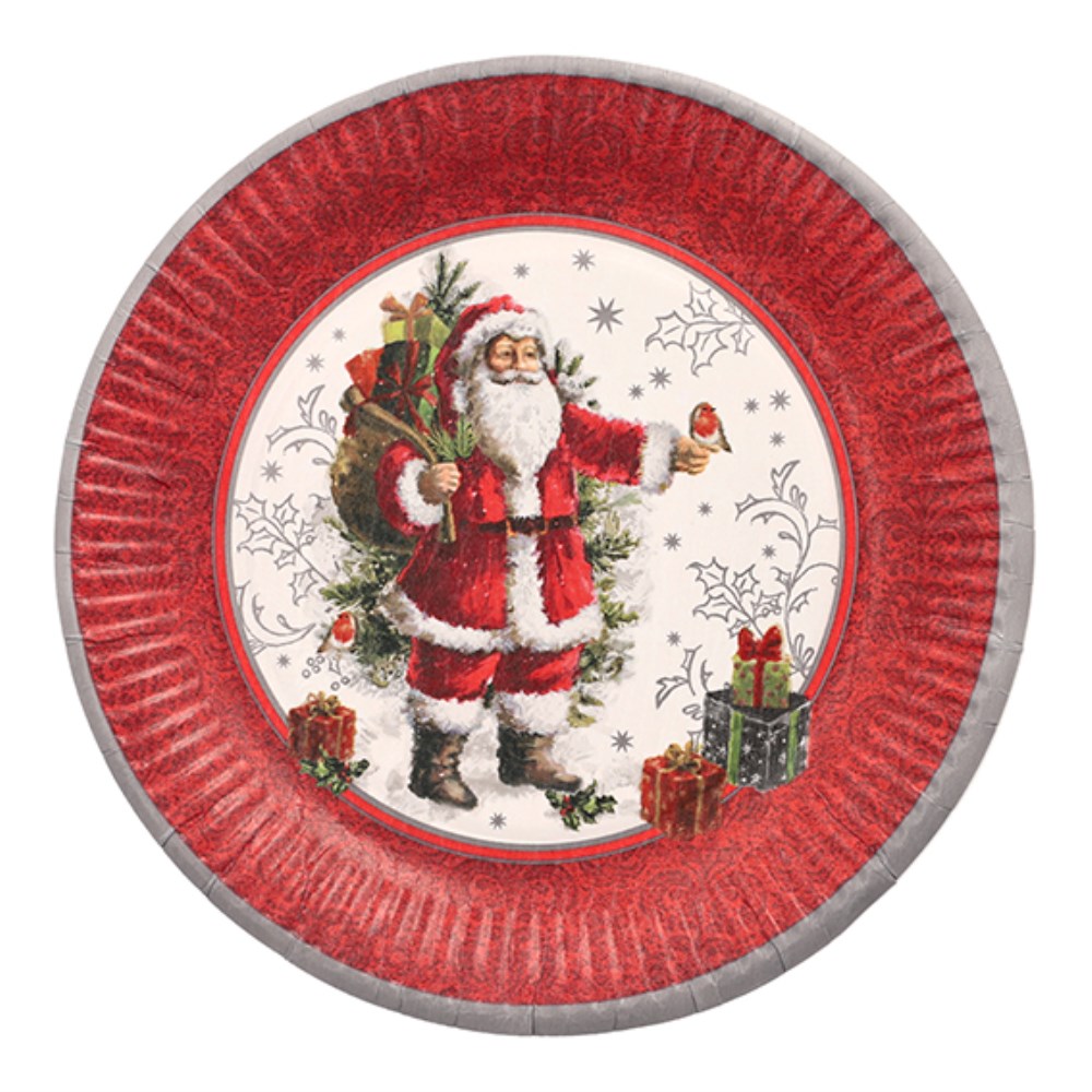10 Teller, Pappe rund Ø 23 cm "HoHoHo"