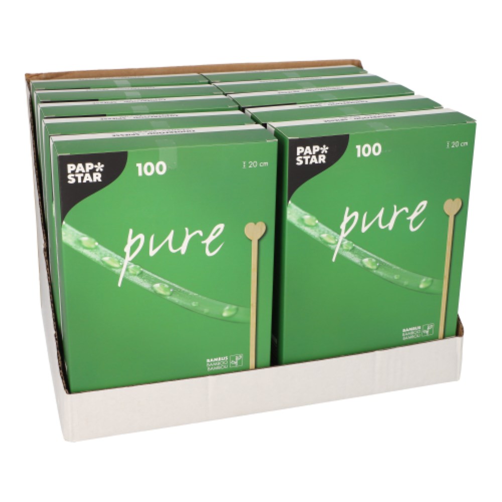 100 Getränke-Quirle, Bambus "pure" 20 cm "Heart"