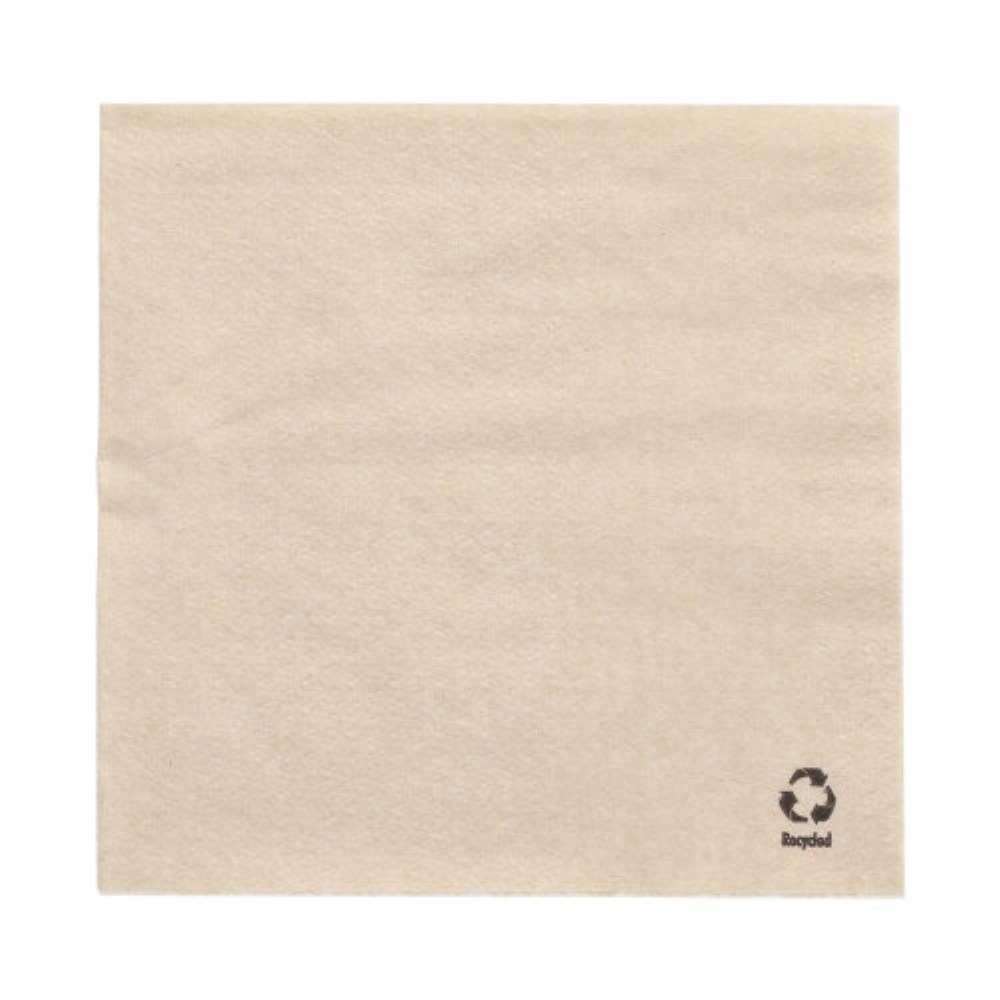 500 Servietten, 1-lagig 1/4-Falz 33 cm x 33 cm natur aus recyceltem Papier