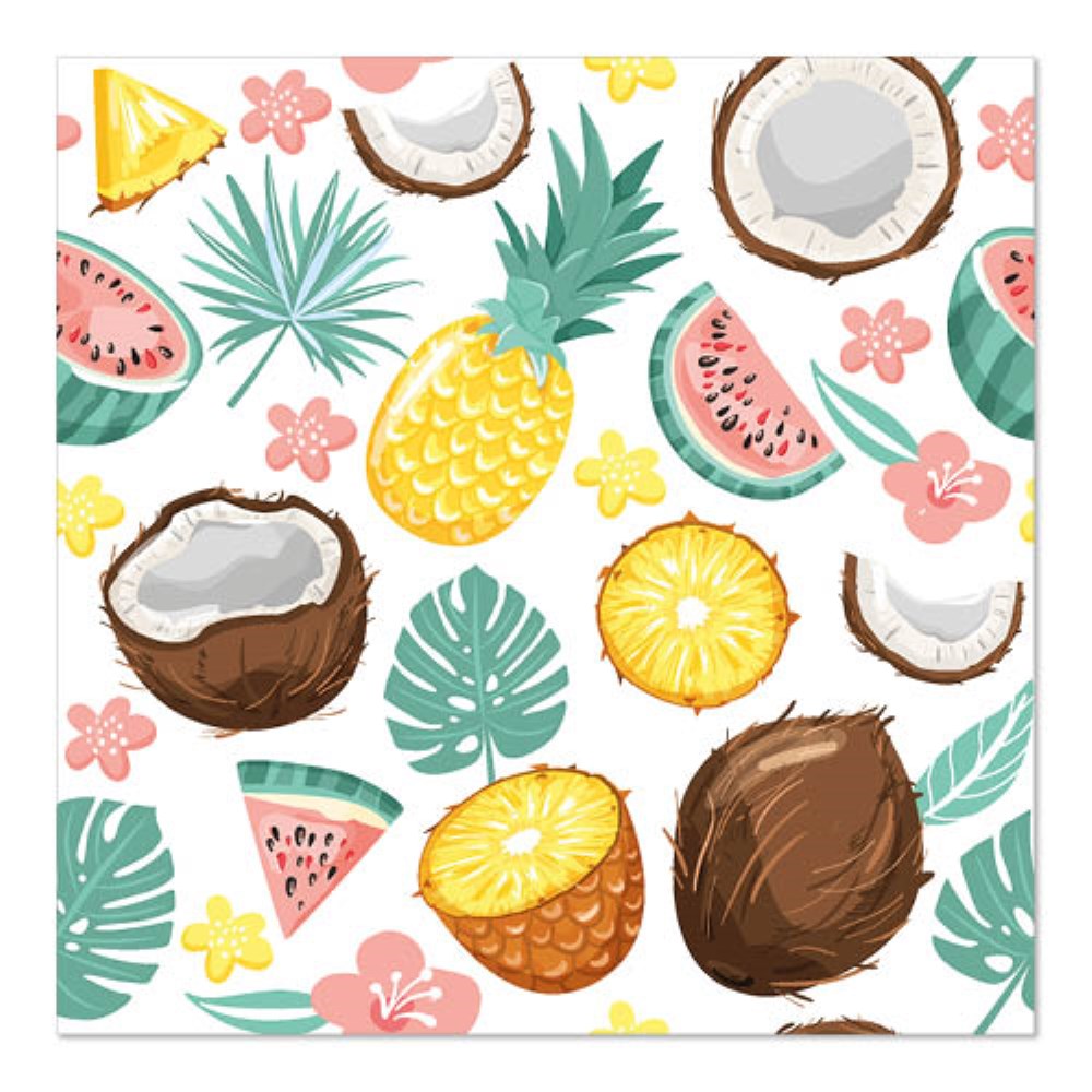 20 Servietten, 3-lagig 1/4-Falz 33 cm x 33 cm "Coconut"