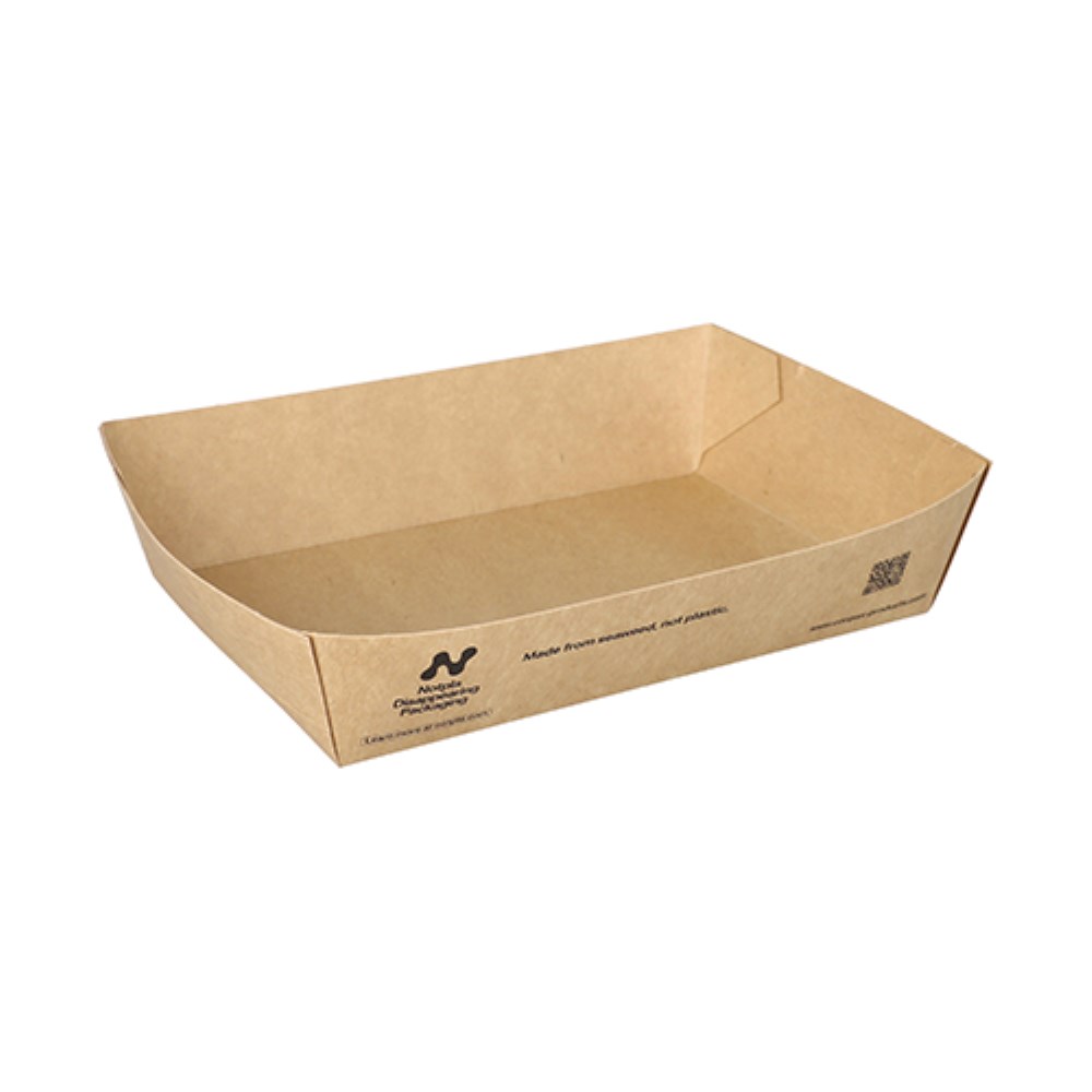80 Snacktrays, Pappe "NOTPLA" 4 cm x 11 cm x 16 cm braun