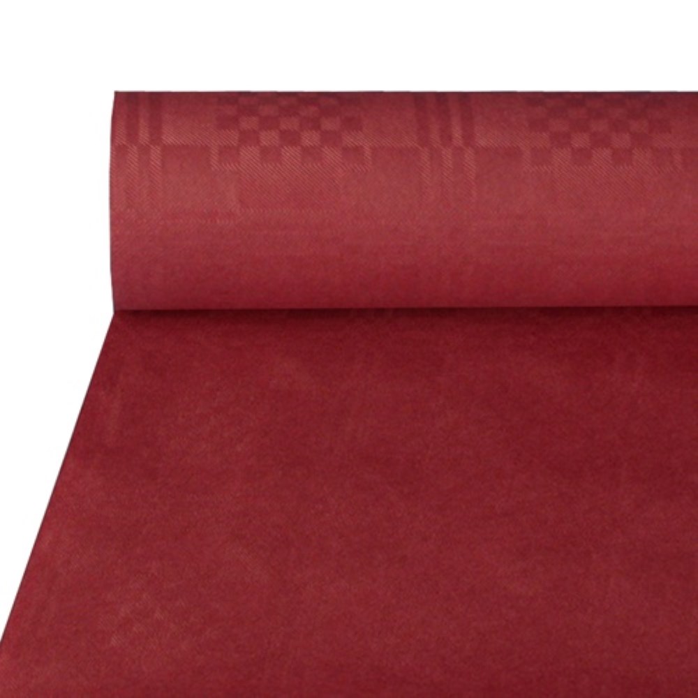 Papiertischtuch mit Damastprägung 50 m x 1 m bordeaux Papiertischtuch mit Damastprägung 50 m x 1 m bordeaux