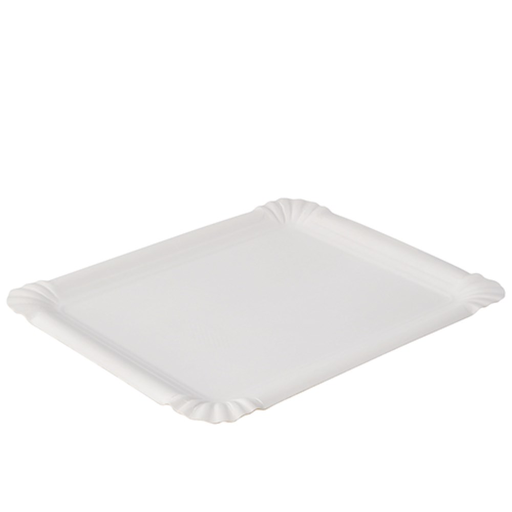 250 Teller, Pappe "pure" eckig 16,5 cm x 20 cm weiss