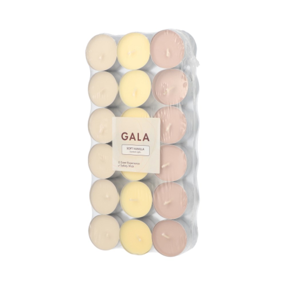36 "GALA" Duftlichte Ø 3,8 cm · 1,7 cm creme - Soft Vanilla "Ton in Ton"