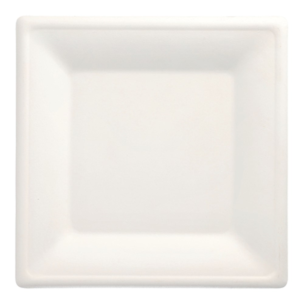 100 Teller, Zuckerrohr "pure" eckig 26 cm x 26 cm weiss