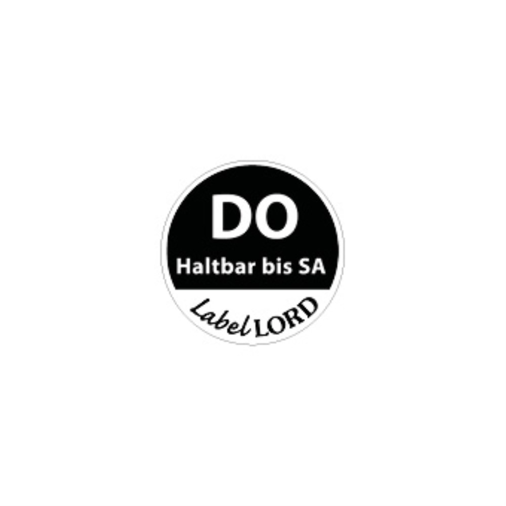 500 "LabelLord" HACCP Lebensmitteletiketten Ø 19 mm schwarz "Aqualabel" DO haltbar bis SA,abwaschbar