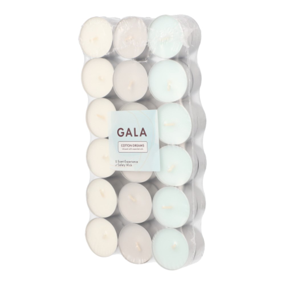 36 "GALA" Duftlichte Ø 3,8 cm · 1,7 cm weiss - Cotton Dreams "Ton in Ton"