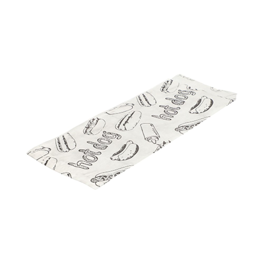 1000 Hot Dog-Tüten Kraftpapier 21 cm x 8,5 cm weiss