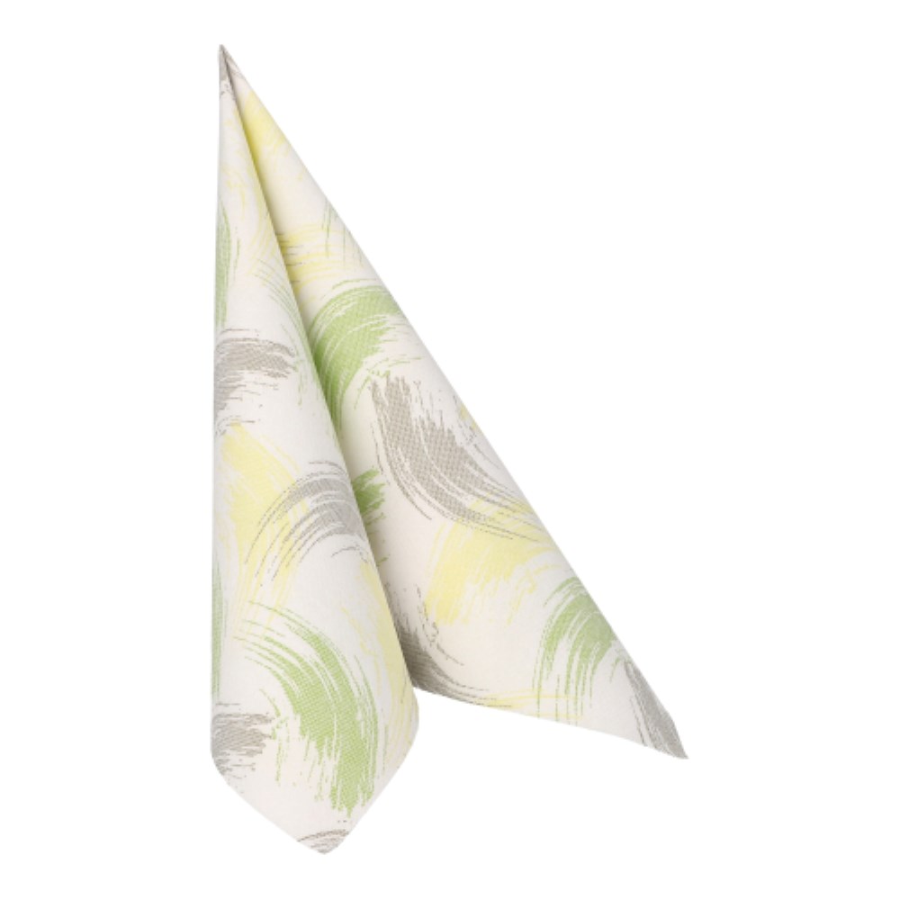 50 Servietten "ROYAL Collection" 1/4-Falz 40 cm x 40 cm limonengrün "Brushstroke"