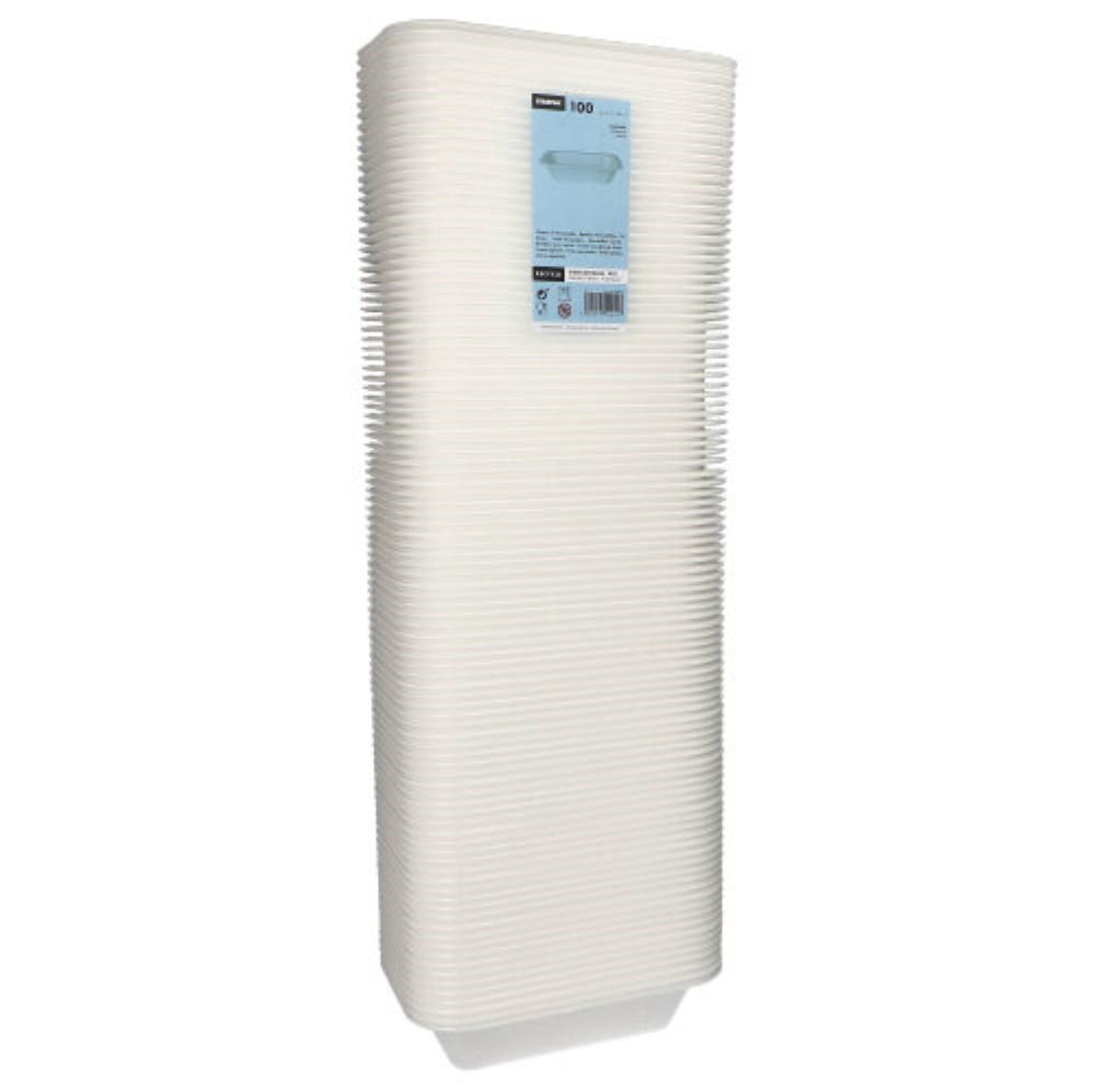 100 Siegelschalen, XPS 950 ml 5,6 cm x 15 cm x 24 cm weiss laminiert 100 Siegelschalen, XPS 950 ml 5,6 cm x 15 cm x 24 cm weiss laminiert