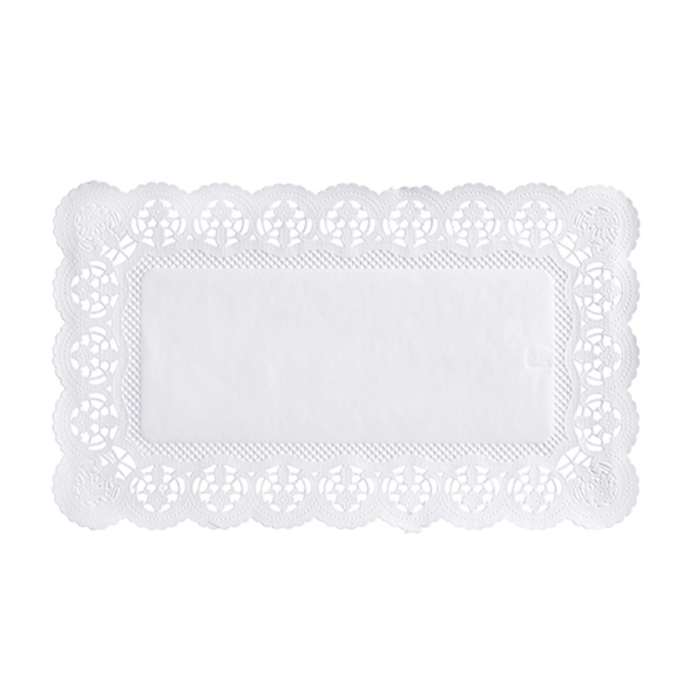 100 Spitzenpapiere eckig 30 cm x 18 cm weiss