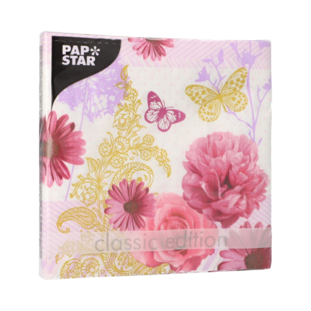20 Servietten, 3-lagig 1/4-Falz 33 cm x 33 cm "Charlene"
