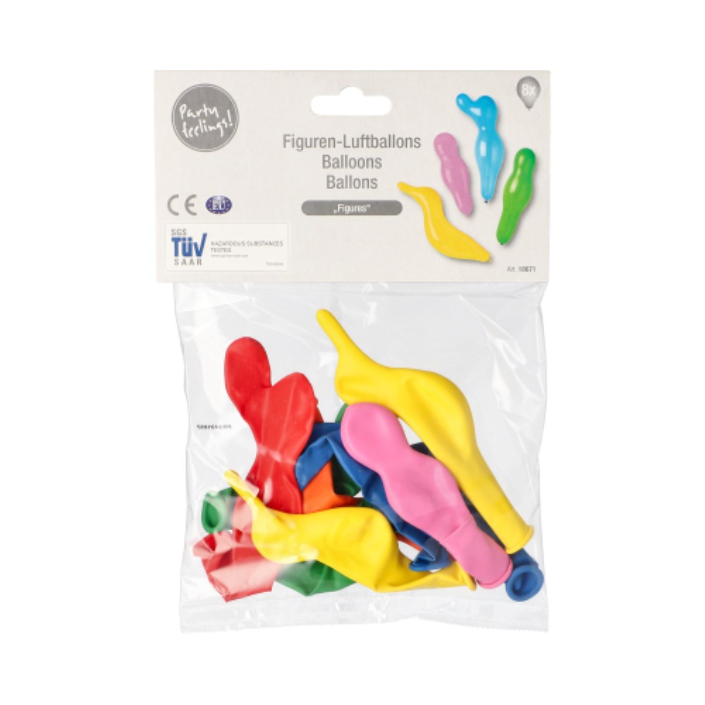 8 Luftballons farbig sortiert "Figures"